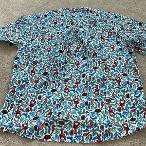 Lands' End Men's Lobster Print Seersucker Shirt